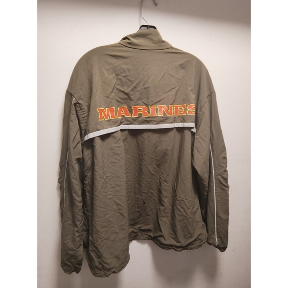 USMC New Balance Jacket Men Size S Green Running Marine Corps Zip Performance PT - Picture 4 of 4